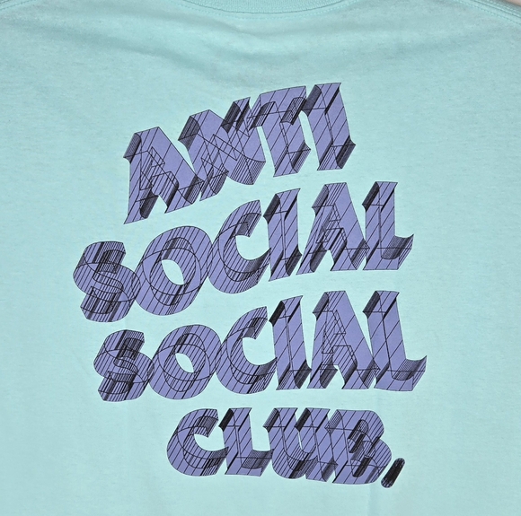 Anti Social Social Club How Deep Graphics Tee Shirt Shirt Sleeve Mint Green - Picture 4 of 8